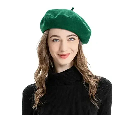 ZLYC Wool French Beret Hat Solid Color Beret Cap for Women Girls - 3