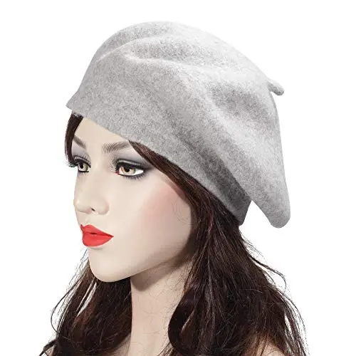 ZLYC Wool French Beret Hat Solid Color Beret Cap for Women Girls - 2