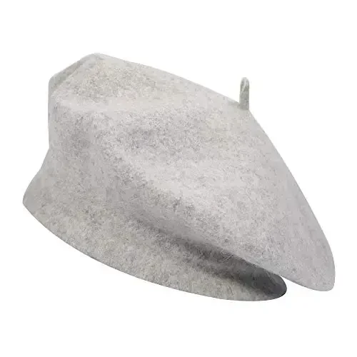 ZLYC Wool French Beret Hat Solid Color Beret Cap for Women Girls 