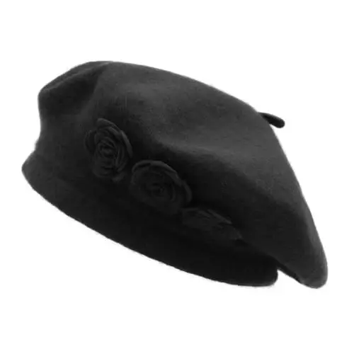 ZLYC Wool French Beret Hat Solid Color Classic Artist Cap for Women | soft warm,Parisian café daily styling, office blazer workwear, city travel photo shoot,festival vintage party artist costume - 1