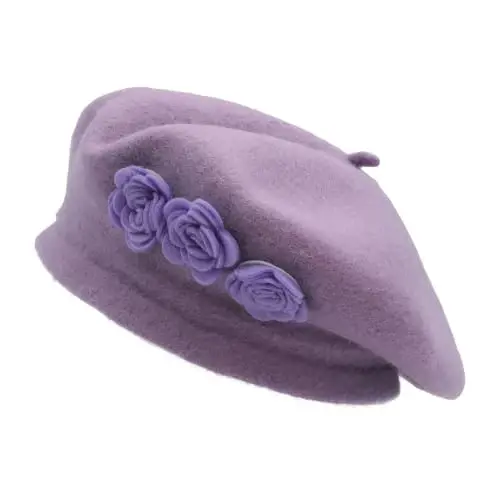 ZLYC Wool French Beret Hat Solid Color Classic Artist Cap for Women | soft warm,Parisian café daily styling, office blazer workwear, city travel photo shoot,festival vintage party artist costume - 1