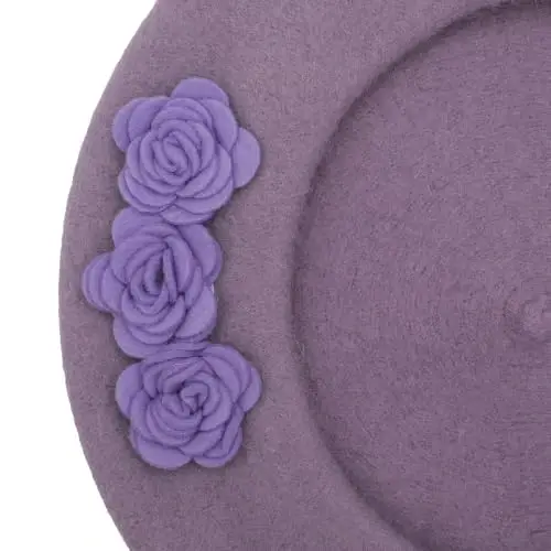 ZLYC Wool French Beret Hat Solid Color Classic Artist Cap for Women | soft warm,Parisian café daily styling, office blazer workwear, city travel photo shoot,festival vintage party artist costume - 5