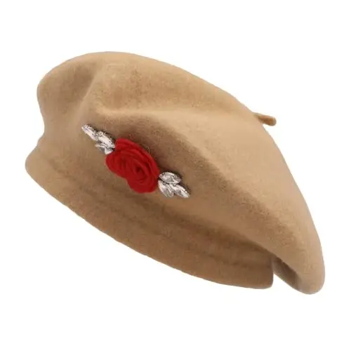 ZLYC Wool French Beret Hat Solid Color Classic Artist Cap for Women | soft warm,Parisian café daily styling, office blazer workwear, city travel photo shoot,festival vintage party artist costume - 1