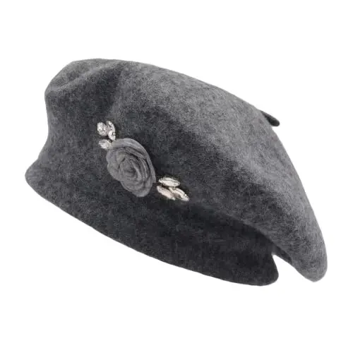 ZLYC Wool French Beret Hat Solid Color Classic Artist Cap for Women | soft warm,Parisian café daily styling, office blazer workwear, city travel photo shoot,festival vintage party artist costume - 1
