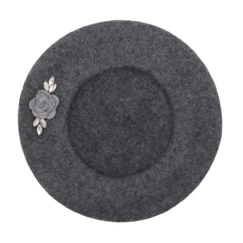ZLYC Wool French Beret Hat Solid Color Classic Artist Cap for Women | soft warm,Parisian café daily styling, office blazer workwear, city travel photo shoot,festival vintage party artist costume - 4