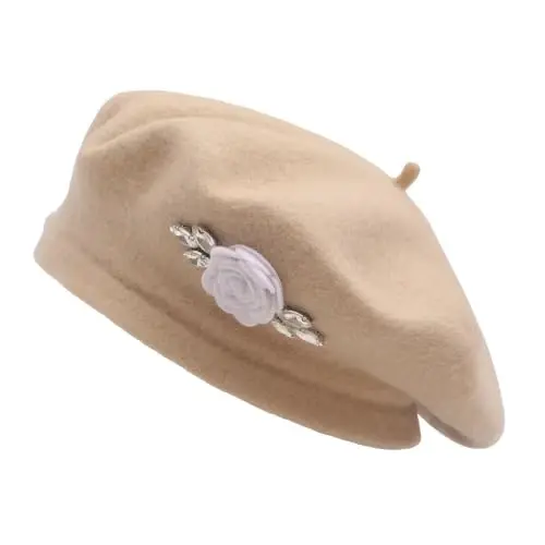 ZLYC Wool French Beret Hat Solid Color Classic Artist Cap for Women | soft warm,Parisian café daily styling, office blazer workwear, city travel photo shoot,festival vintage party artist costume - 1