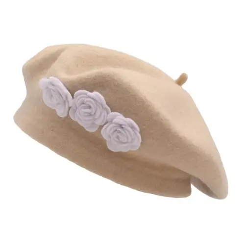 ZLYC Wool French Beret Hat Solid Color Classic Artist Cap for Women | soft warm,Parisian café daily styling, office blazer workwear, city travel photo shoot,festival vintage party artist costume - 1
