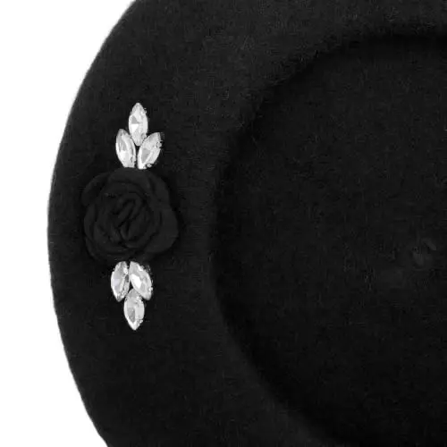 ZLYC Wool French Beret Hat Solid Color Classic Artist Cap for Women | soft warm,Parisian café daily styling, office blazer workwear, city travel photo shoot,festival vintage party artist costume - 5