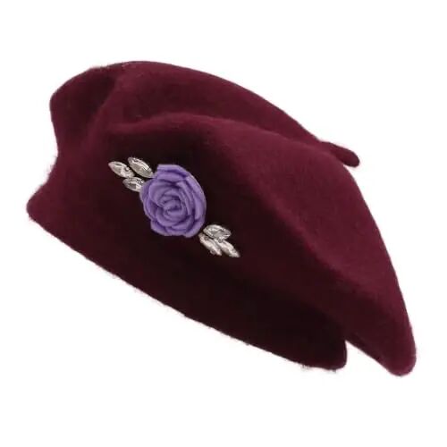 ZLYC Wool French Beret Hat Solid Color Classic Artist Cap for Women | soft warm,Parisian café daily styling, office blazer workwear, city travel photo shoot,festival vintage party artist costume - 1