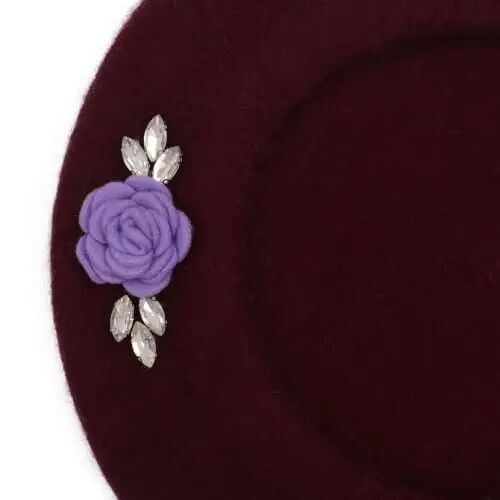ZLYC Wool French Beret Hat Solid Color Classic Artist Cap for Women | soft warm,Parisian café daily styling, office blazer workwear, city travel photo shoot,festival vintage party artist costume - 5