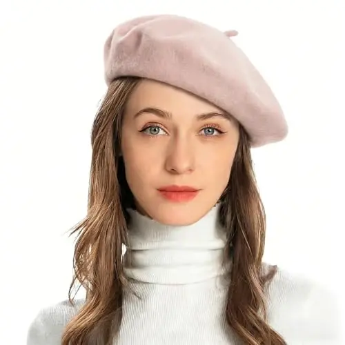 ZLYC Wool French Beret Hat Solid Color Beret Cap for Women Girls - ZLYC