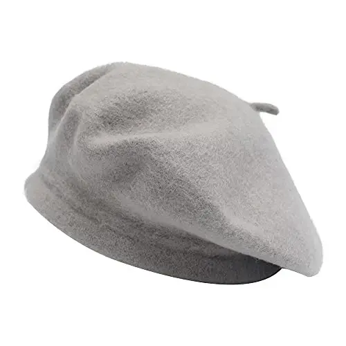 ZLYC Wool French Beret Hat Solid Color Beret Cap for Women Girls 