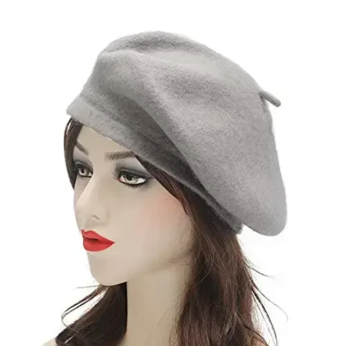 ZLYC Wool French Beret Hat Solid Color Beret Cap for Women Girls - 2