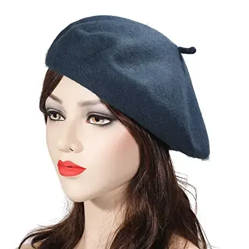 ZLYC Wool French Beret Hat Solid Color Beret Cap for Women Girls - 3
