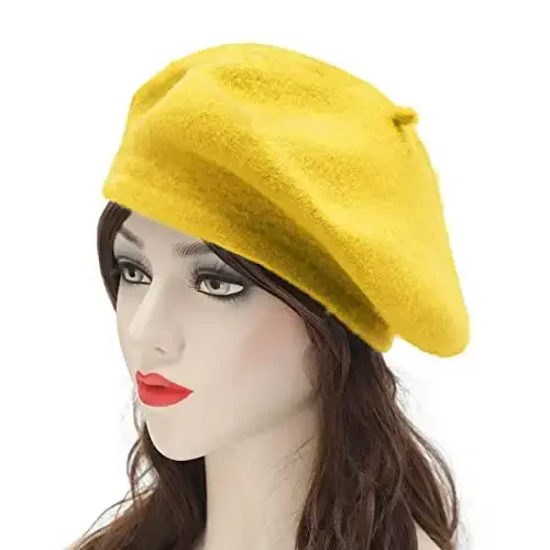ZLYC Wool French Beret Hat Solid Color Beret Cap for Women Girls - 2