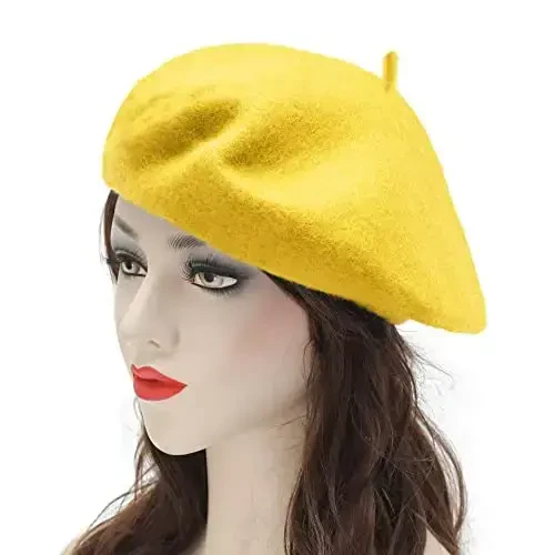 ZLYC Wool French Beret Hat Solid Color Beret Cap for Women Girls - 3
