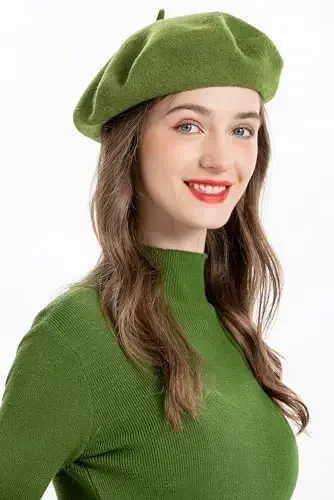 ZLYC Wool French Beret Hat Solid Color Beret Cap for Women Girls - 2