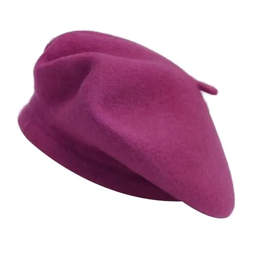 ZLYC Wool French Beret Hat Solid Color Beret Cap for Women Girls 