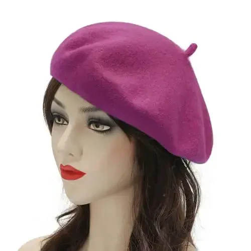 ZLYC Wool French Beret Hat Solid Color Beret Cap for Women Girls - 3