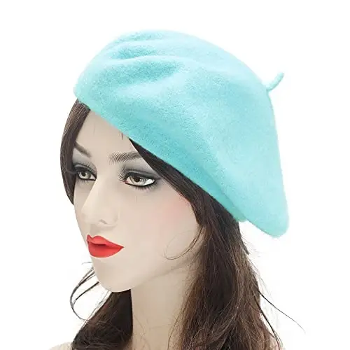 ZLYC Wool French Beret Hat Solid Color Beret Cap for Women Girls - 3