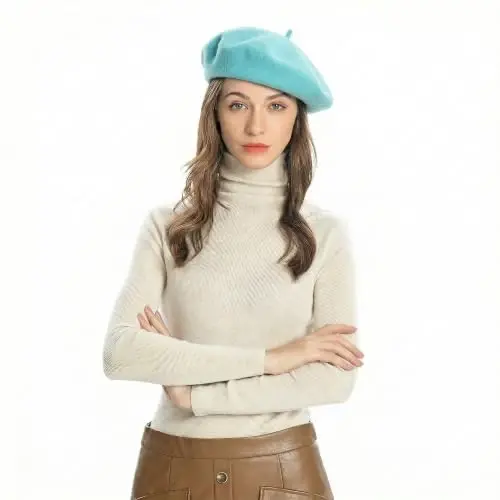 ZLYC Wool French Beret Hat Solid Color Beret Cap for Women Girls - ZLYC (1)