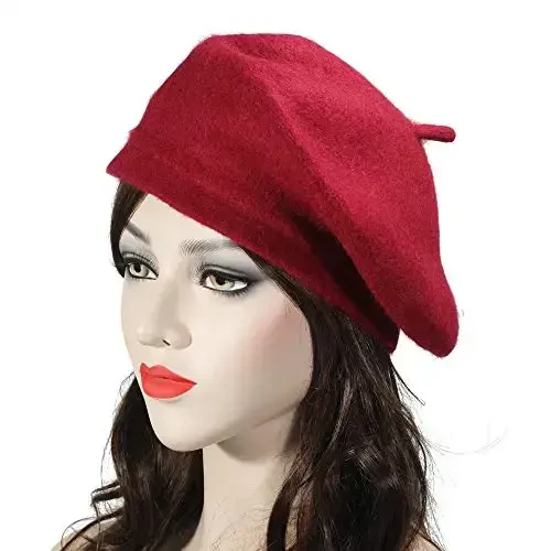ZLYC Wool French Beret Hat Solid Color Beret Cap for Women Girls - ZLYC (1)