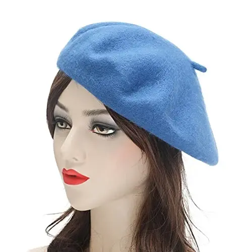 ZLYC Wool French Beret Hat Solid Color Beret Cap for Women Girls - 3