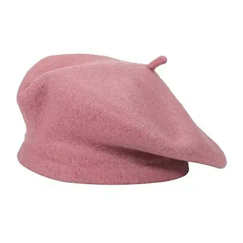 ZLYC Wool French Beret Hat Solid Color Beret Cap for Women Girls 