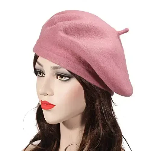 ZLYC Wool French Beret Hat Solid Color Beret Cap for Women Girls - ZLYC (1)