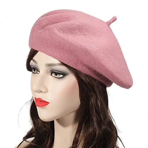 ZLYC Wool French Beret Hat Solid Color Beret Cap for Women Girls - 3