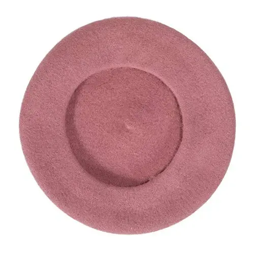 ZLYC Wool French Beret Hat Solid Color Beret Cap for Women Girls - 5