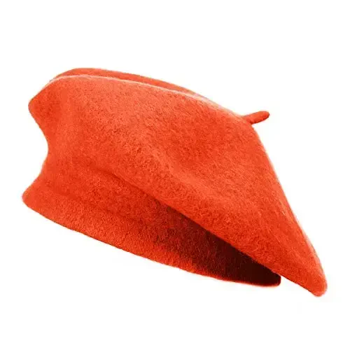 ZLYC Wool French Beret Hat Solid Color Beret Cap for Women Girls 