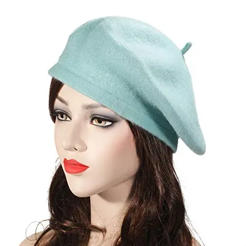 ZLYC Wool French Beret Hat Solid Color Beret Cap for Women Girls - 2