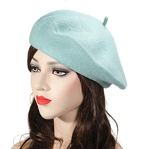 ZLYC Wool French Beret Hat Solid Color Beret Cap for Women Girls - 3