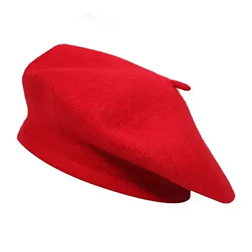 ZLYC Wool French Beret Hat Solid Color Beret Cap for Women Girls 