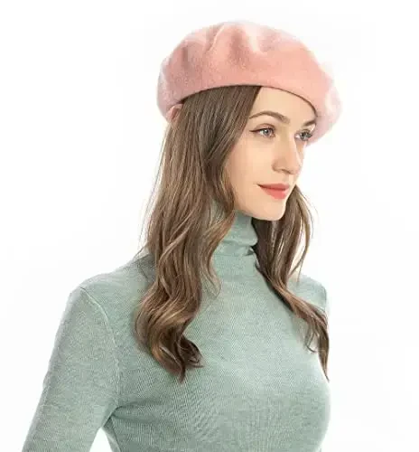 ZLYC Wool French Beret Hat Solid Color Beret Cap for Women Girls - 3