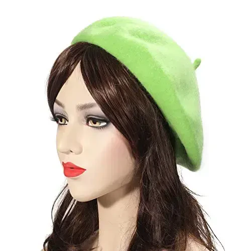 ZLYC Wool French Beret Hat Solid Color Beret Cap for Women Girls - 3