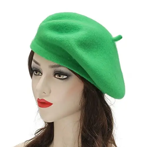 ZLYC Wool French Beret Hat Solid Color Beret Cap for Women Girls - 2