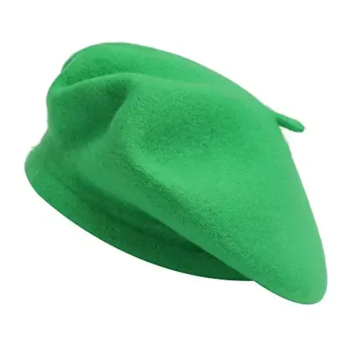 ZLYC Wool French Beret Hat Solid Color Beret Cap for Women Girls 