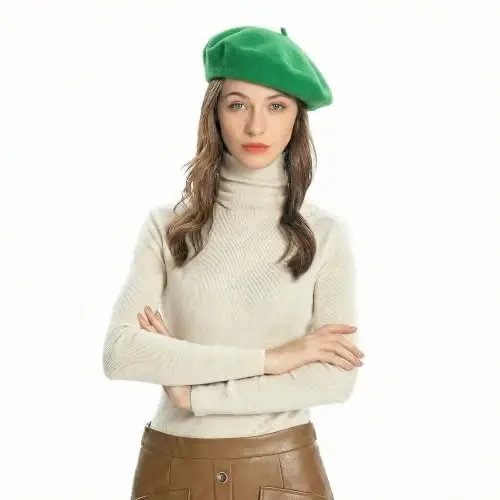 ZLYC Wool French Beret Hat Solid Color Beret Cap for Women Girls - ZLYC (1)
