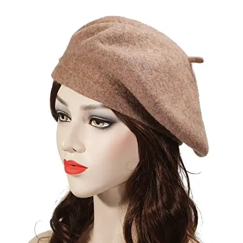 ZLYC Wool French Beret Hat Solid Color Beret Cap for Women Girls - ZLYC (1)