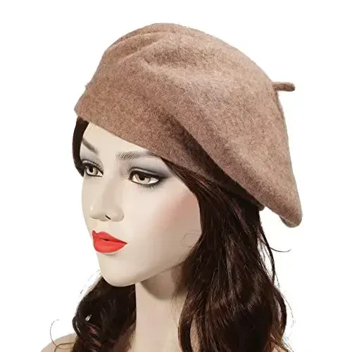 ZLYC Wool French Beret Hat Solid Color Beret Cap for Women Girls - 2