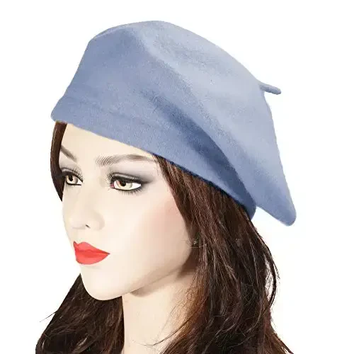 ZLYC Wool French Beret Hat Solid Color Beret Cap for Women Girls - ZLYC (1)