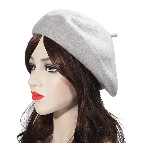 ZLYC Wool French Beret Hat Solid Color Beret Cap for Women Girls - 3