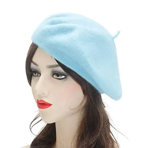 ZLYC Wool French Beret Hat Solid Color Beret Cap for Women Girls - 3