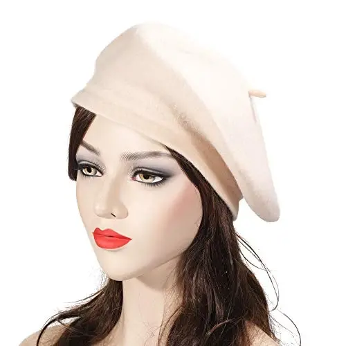 ZLYC Wool French Beret Hat Solid Color Beret Cap for Women Girls - 2