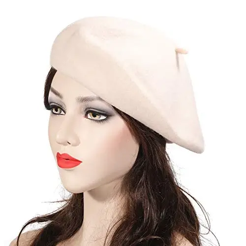 ZLYC Wool French Beret Hat Solid Color Beret Cap for Women Girls - 3
