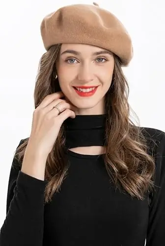 ZLYC Wool French Beret Hat Solid Color Beret Cap for Women Girls - ZLYC (1)