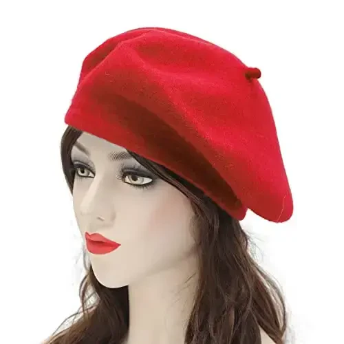 ZLYC Wool French Beret Hat Solid Color Beret Cap for Women Girls - ZLYC (1)