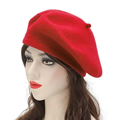 ZLYC Wool French Beret Hat Solid Color Beret Cap for Women Girls - 2